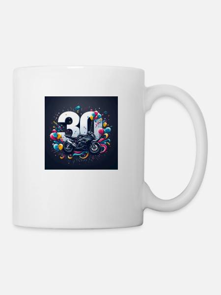 Designs Moto 30e Anniversaire: Vitesse & Style - Mug blanc - blanc