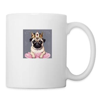 Mops mit Krone - Tasse - Weiß - Rechts