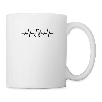 Baseball Herzschlag Baseball Geschenkidee - Tasse - Weiß - Rechts