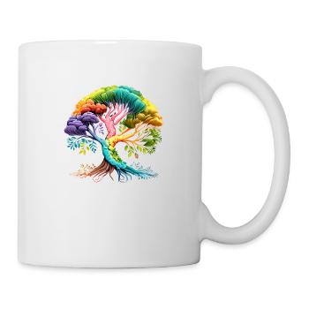 Lebensbaum Meditation Baum des Lebens Yoga - Tasse - Weiß - Rechts