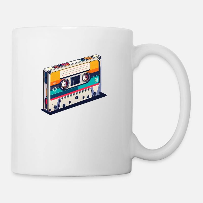 Retro music on cassette tape - Mug - white