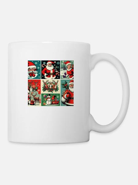 Weihnachtlicher Rahmen - Tasse - Weiß