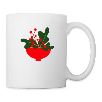 Weihnachtliche Illustration - Tasse - Weiß - Rechts
