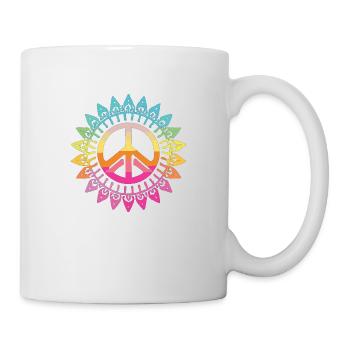 Love Peace 60s 70s hippie costume for yoga - Mug - white - Right