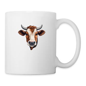 Kuh Kopf als Motiv - Rind - Tasse - Weiß - Rechts