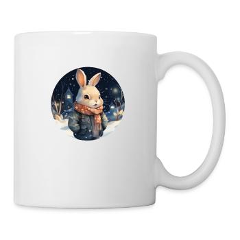 Kuscheliger Schnee-Hase - Tasse - Weiß - Rechts