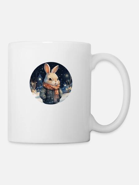 Kuscheliger Schnee-Hase - Tasse - Weiß