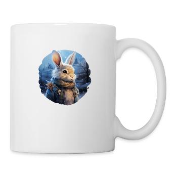 Schneelandschaft mit süßem Hasen - Tasse - Weiß - Rechts