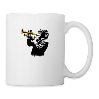 Trompettiste Singe Orchestre Street Art Banksy Style - Mug blanc - blanc - Droite