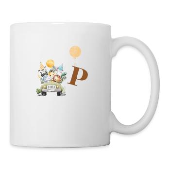 Buchstabe P Safari - Tasse - Weiß - Rechts