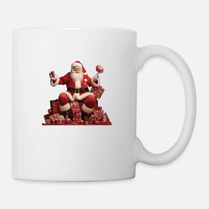 Père Noël sur les cadeaux - Mug blanc - blanc
