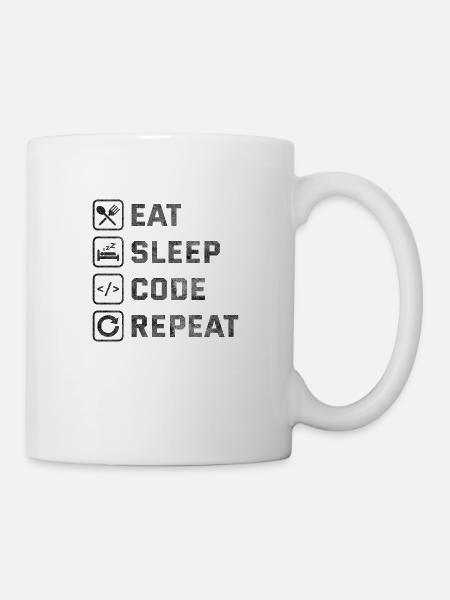 Eat Sleep Code Repeat - Mug - white