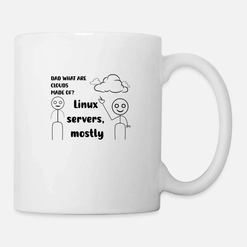 Papa, wovon sind Wolken verrückt? Linux-Server meist - Tasse - Weiß