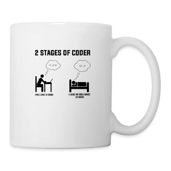 2 Stages Of Coder - Gift Idea Humor Code Coding - Mug - white - Right