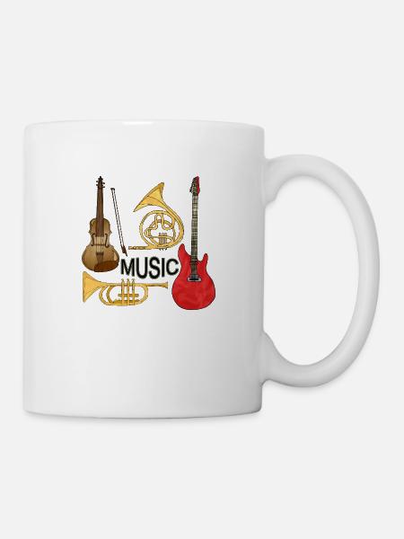 Musikinstrumente - Tasse - Weiß