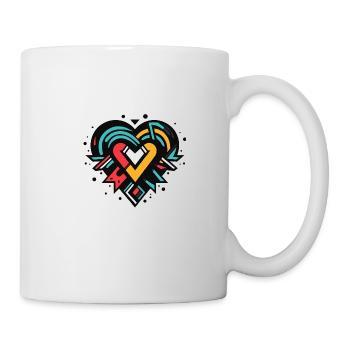Modernes Herz - Tasse - Weiß - Rechts