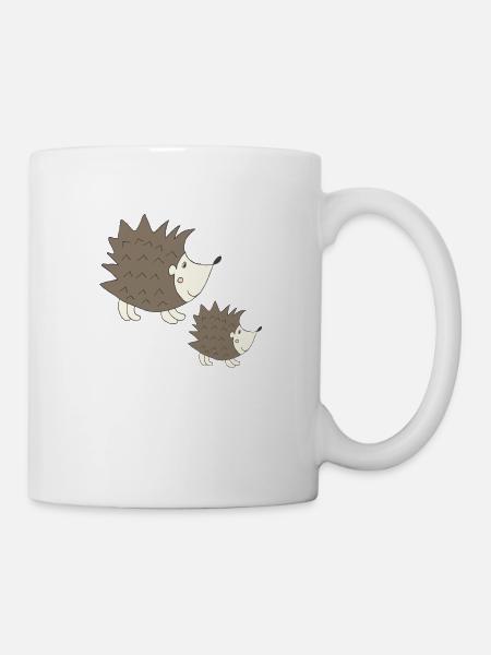 großer igel und kleiner igel - Tasse - Weiß
