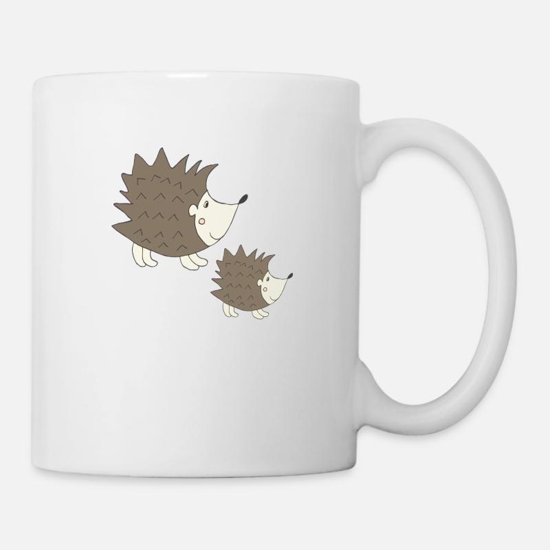 großer igel und kleiner igel - Tasse - Weiß