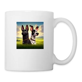 Deux chiens, chien, chiens - Mug blanc - blanc - Droite