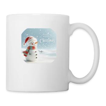 bonhomme de neige avec l’inscription Joyeux Noël - Mug blanc - blanc - Droite