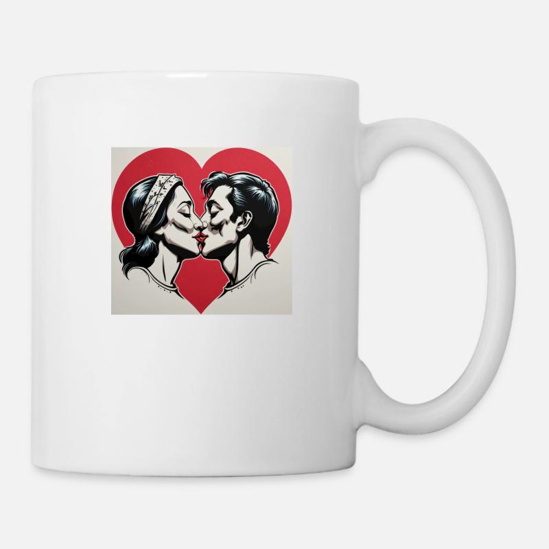 Küssen - Tasse - Weiß
