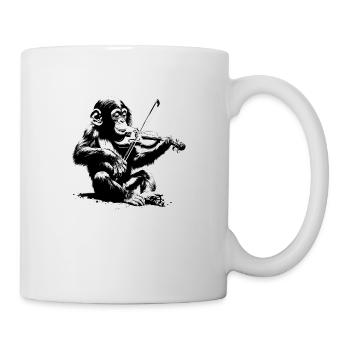 Violin in Monkey Orchestra StreetArt Banksy Style - Mug - white - Right
