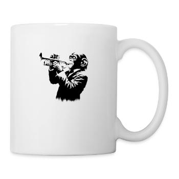 Trompettiste dans Monkey Orchestra StreetArt Banksy - Mug blanc - blanc - Droite
