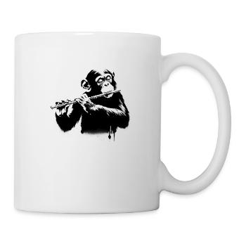 Singe Orchestre Flûte Street Art Banksy Style - Mug blanc - blanc - Droite