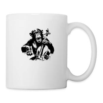 Violoncelle singe singe orchestre Street Art Banksy Style - Mug blanc - blanc - Droite
