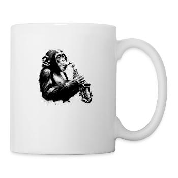 Saxophone singe orchestre Street Art Banksy Style - Mug blanc - blanc - Droite