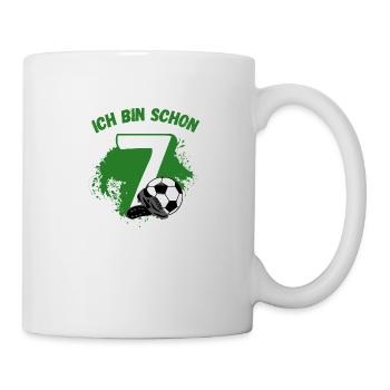 7. Geburtstag Fussball Jungen 7 Jahre Fussballer - Tasse - Weiß - Rechts