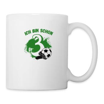 3 Geburtstag Fussball Jungen 3 Jahre Fussballer - Tasse - Weiß - Rechts
