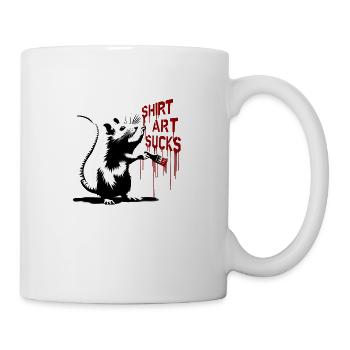 Shirt Art Sucks | Rats Street Art Banksy Style - Mug - white - Right