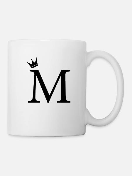 M-Monogramm-Krone - Tasse - Weiß