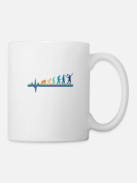 Evolution Tennis Heartbeat-Retro Tennis - Mug - white