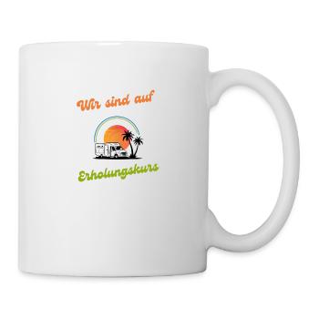 Inselcamper Logo Wir sind auf Erholungskurs Farbig - Tasse - Weiß - Rechts