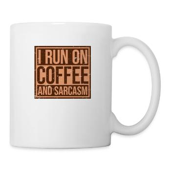 Je cours sur le café et le sarcasme Dicton sarcastique - Mug blanc - blanc - Droite