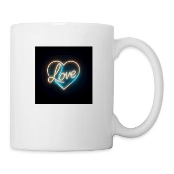 Neon Herz - Tasse - Weiß - Rechts