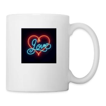 Neon Herz - Tasse - Weiß - Rechts