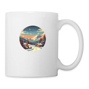 Paysage d’hiver - Neige, Forêt, Hiver, Montagnes - Mug blanc - blanc - Droite
