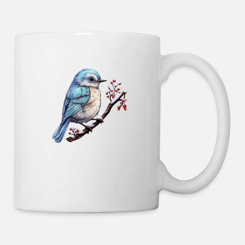 Süsser Vogel im Winter - Tasse - Weiß