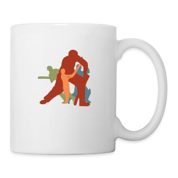Vintage-Retro-Cricketspieler - Tasse - Weiß - Rechts