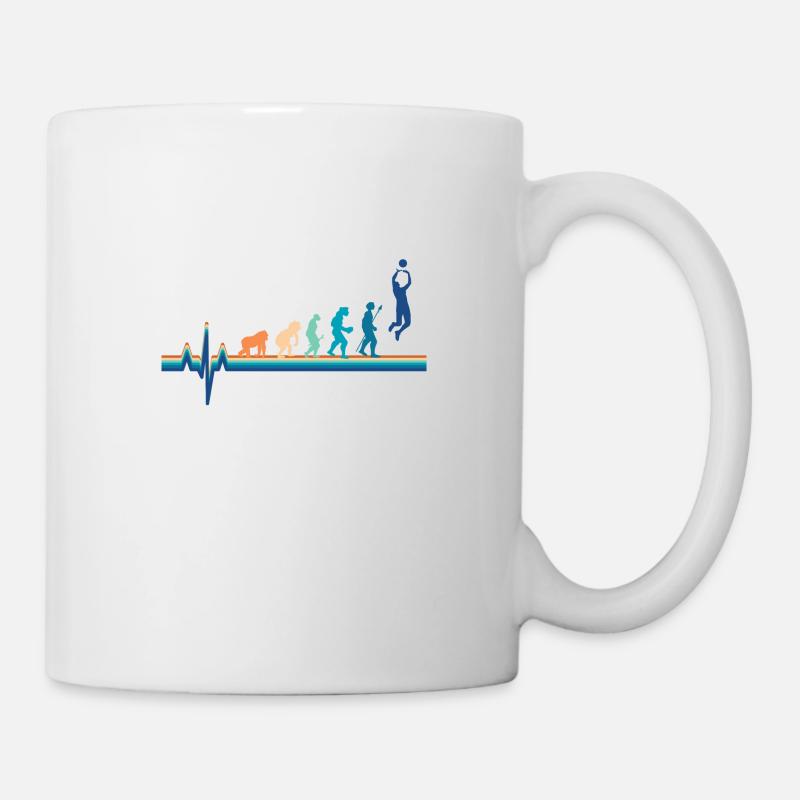 Évolution battement de cœur volley--rétro volley - Mug blanc - blanc