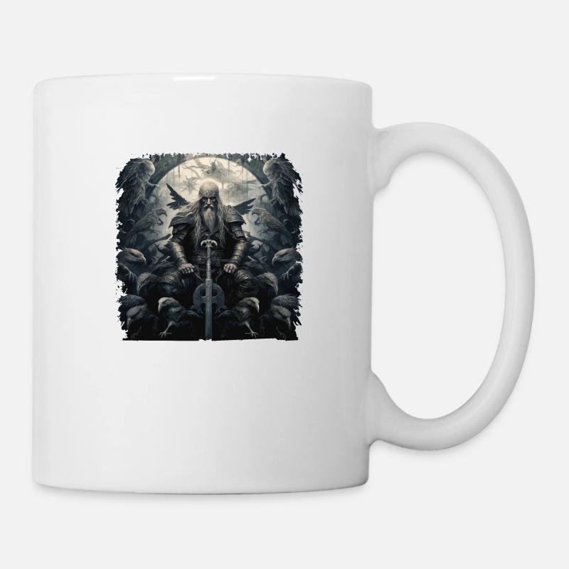 Odin Wikinger Gott Odins Raben Hugin & Munin - Tasse - Weiß