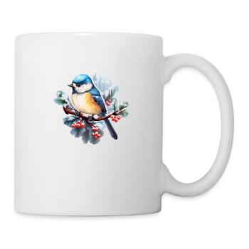 Blaumeise im Winter - Tasse - Weiß - Rechts