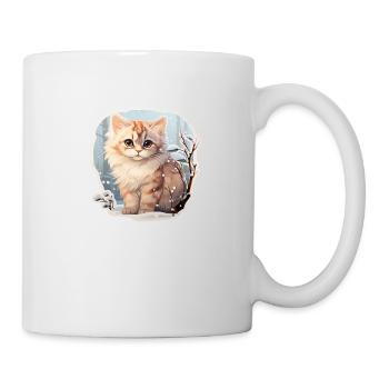 Kätzchen im Schnee - Tasse - Weiß - Rechts