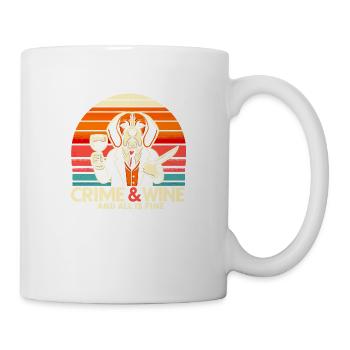 Crime and Wine, Beagle Dogs Wine And True Crime - Tasse - Weiß - Rechts