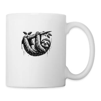 A sloth hangs from the tree - Mug - white - Right