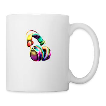 Headphones, Musicians, Gamers, Singers, Vocals, Listening to Music - Mug - white - Right