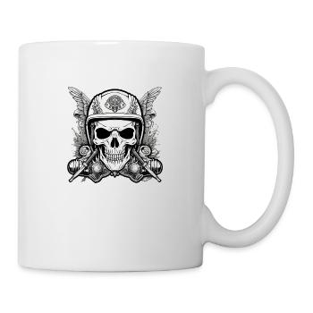 Skull - Skeleton - Skull - Motorcycle Helmet - Mug - white - Right